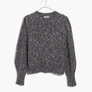 Pleat-Shoulder Pullover Sweater, gray NWT